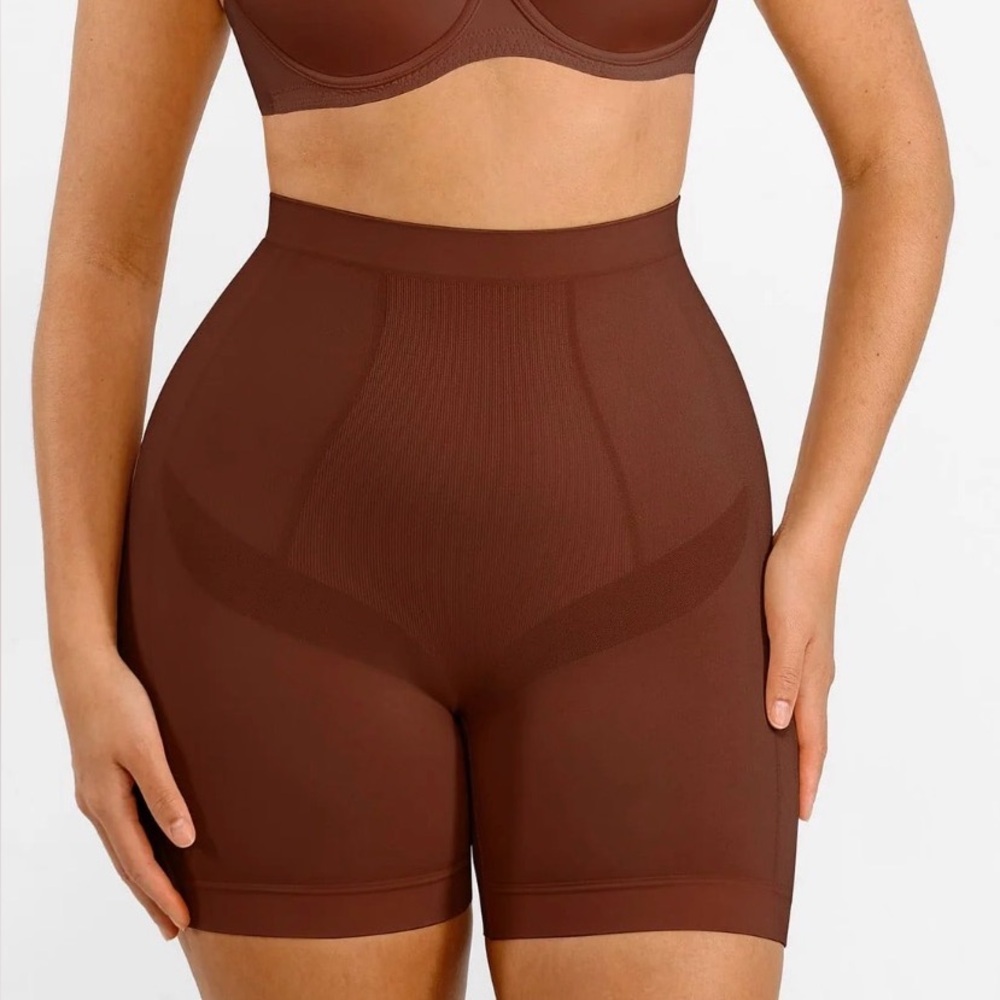 FEELINGIRL Seamless Comfort Mid Waist Tummy Control Panties Shaping Shorts, M/L